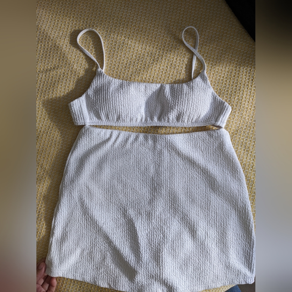 J. Crew Textured Swim top with Swim Skirt